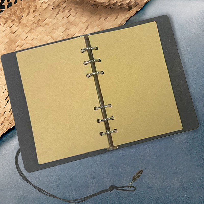 Leather Bound Notebook with Lanyard 80 Sheets Ideal Halloween Gift for Party Hosts with Coffee, cookies, bunny, bag, bread