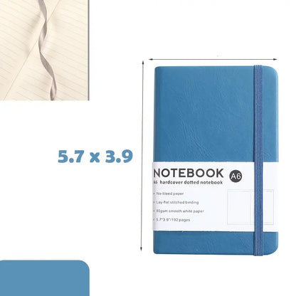 Unisex 3-Pack A6 Pocket Hardcover Lined Journal Notebook with Elastic Band, Single-Color Mini Portable Pocketbook, Home Supplies for Back to School & Daily Use