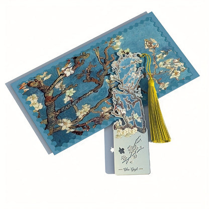 A Vintage Metal Bookmark Featuring an Oil Painting Style, Perfect for Holding Manuals And Books. It'S an Ideal Graduation Gift for Students, Useful Office Stationery