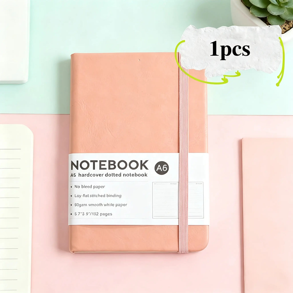 Unisex 3-Pack A6 Pocket Hardcover Lined Journal Notebook with Elastic Band, Single-Color Mini Portable Pocketbook, Home Supplies for Back to School & Daily Use