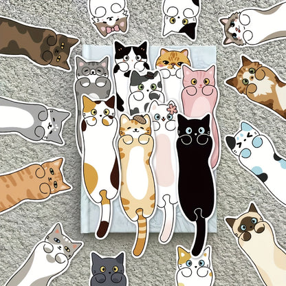 30/60pcs Cute Cat Bookmarks, Creative Cartoon Decorative Desktop Decor, Book Page Dividers, Student Bookmarks