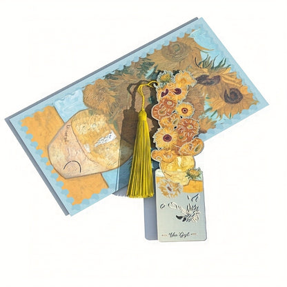 A Vintage Metal Bookmark Featuring an Oil Painting Style, Perfect for Holding Manuals And Books. It'S an Ideal Graduation Gift for Students, Useful Office Stationery