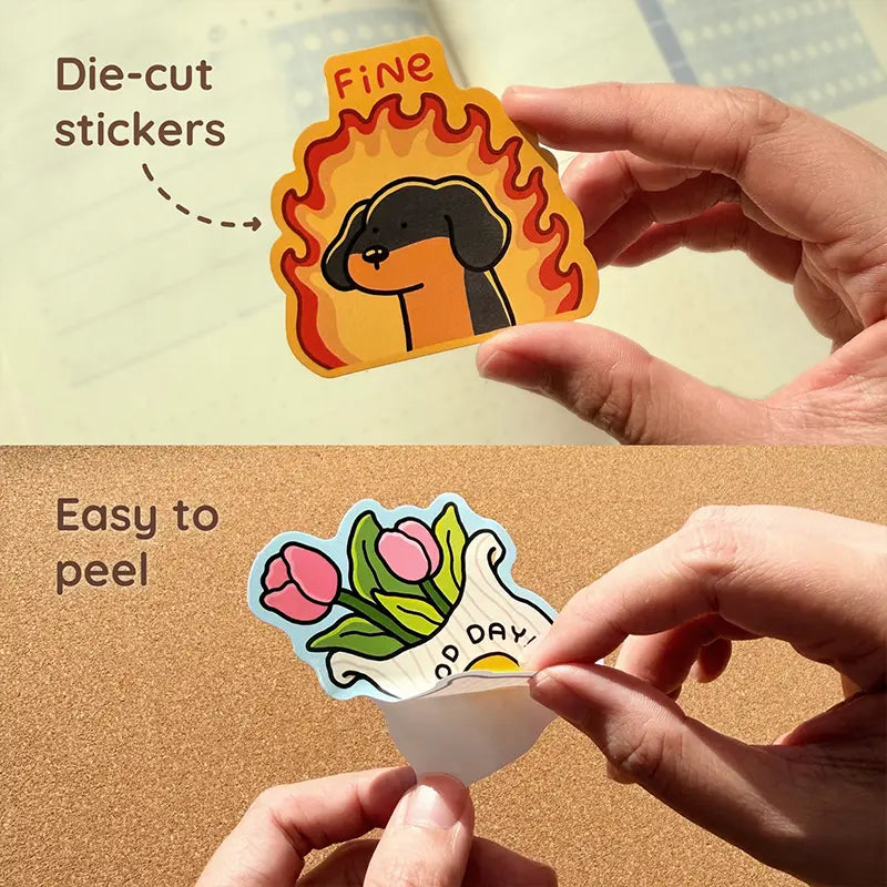 Coco Wyo Cute Things - Vinyl Sticker Pack (100pcs) - Aesthetic, DIY, Decorative Kawaii Planner Stickers for Office Stationery, Labeling & Crafts for Adults