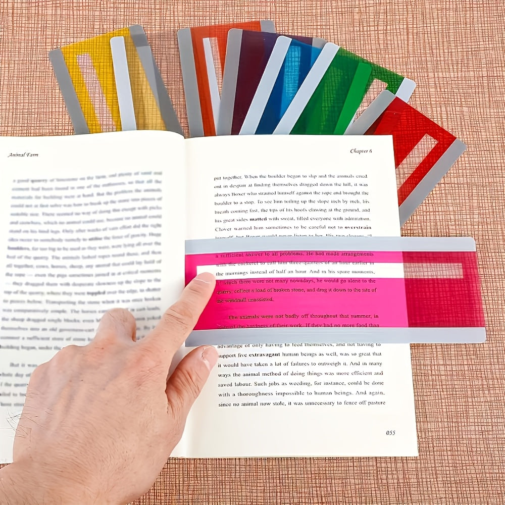 2/4pcs Colorful Reading Guide Strips | Line Trackers to Improve Reading Comprehension, Transparent, Durable Bookmark Accessories for Books, Articles & Study Guides, Made of Polyethylene Terephthalate, Random Colors