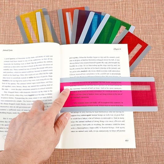 2/4pcs Colorful Reading Guide Strips | Line Trackers to Improve Reading Comprehension, Transparent, Durable Bookmark Accessories for Books, Articles & Study Guides, Made of Polyethylene Terephthalate, Random Colors