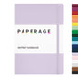 PAPERAGE Thread Bound Dotted Page Hardcover Bullet Journal Notebook - Faux Leather Cover, 100GSM Penready Thick Paper, 160 Pages, 5.6"x8" Portable, Elastic Band, Inner Pocket, Sticker Labels, Blank Journal, Office Stationery for Students