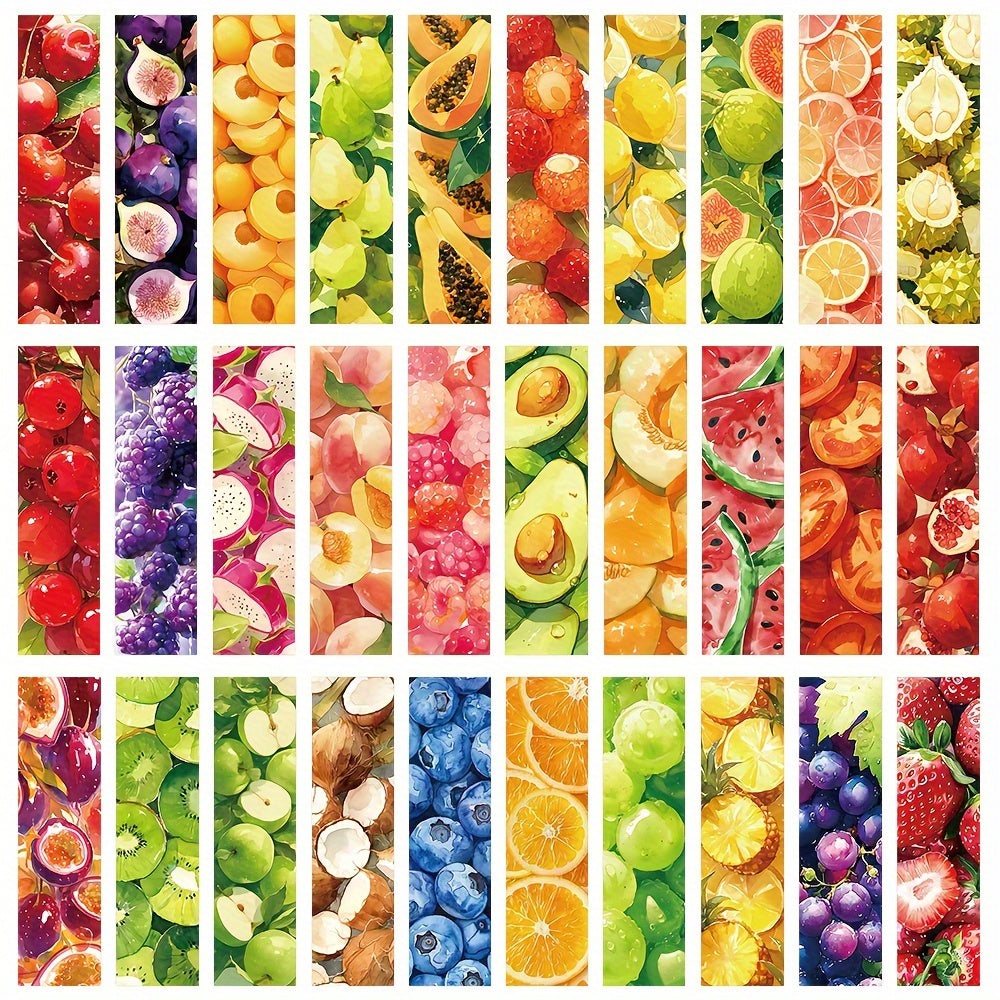 30pcs Colorful Fruit Bookmark Book Decoration Cards Reading Marking Cards Fresh Fruit Hand Account Small Cards