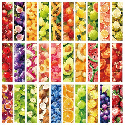 30pcs Colorful Fruit Bookmark Book Decoration Cards Reading Marking Cards Fresh Fruit Hand Account Small Cards