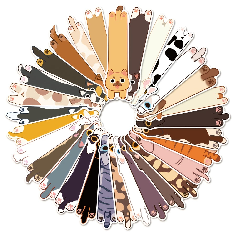 30/60pcs Cat and Dog Bookmarks, Simple and Artistic English Decorative Book Clips for Students' Book Reading Stationery and Record Keeping