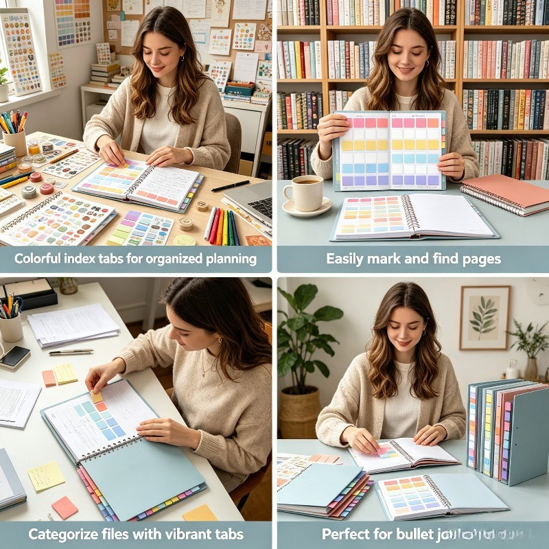 240pcs Quick & Suitable for Page Markers, Reusable Writable Plastic Index Tabs with Numbered/Alpha-Beta for Binder Dividers, File Organizers, Office Supplies - Page Markers for Page Numbering & Document Labeling