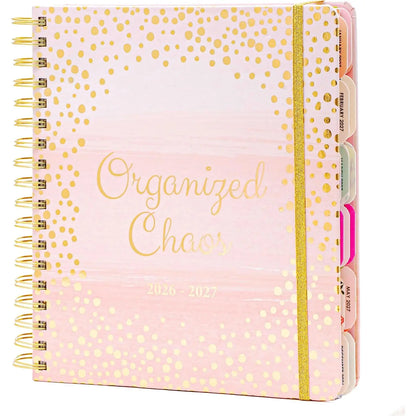 18 Month Hard Cover Planners/Calendars 10" x 10", January 2026 - June 2027 - Daily, Weekly & Monthly Organizer with Pens, Stickers, and a Sturdy Cover - Blessed