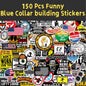 130pcs Funny Stickers for Adults,and 150Pcs blue collar building stickers  Prank Meme (Dirty) Hilarious Sticker Pack for Laptop, Hard Hat, Work, Water Bottles, Computers, Vinyl Waterproof Decals (130)