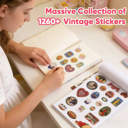 Girlhood Sticker Book (1260+ Aesthetic Retro-Style Illustrations) – Scrapbook Supplies, Decal Sticker Notebooks Decor, DIY Creative Gifts for Friends and Family,sohochic