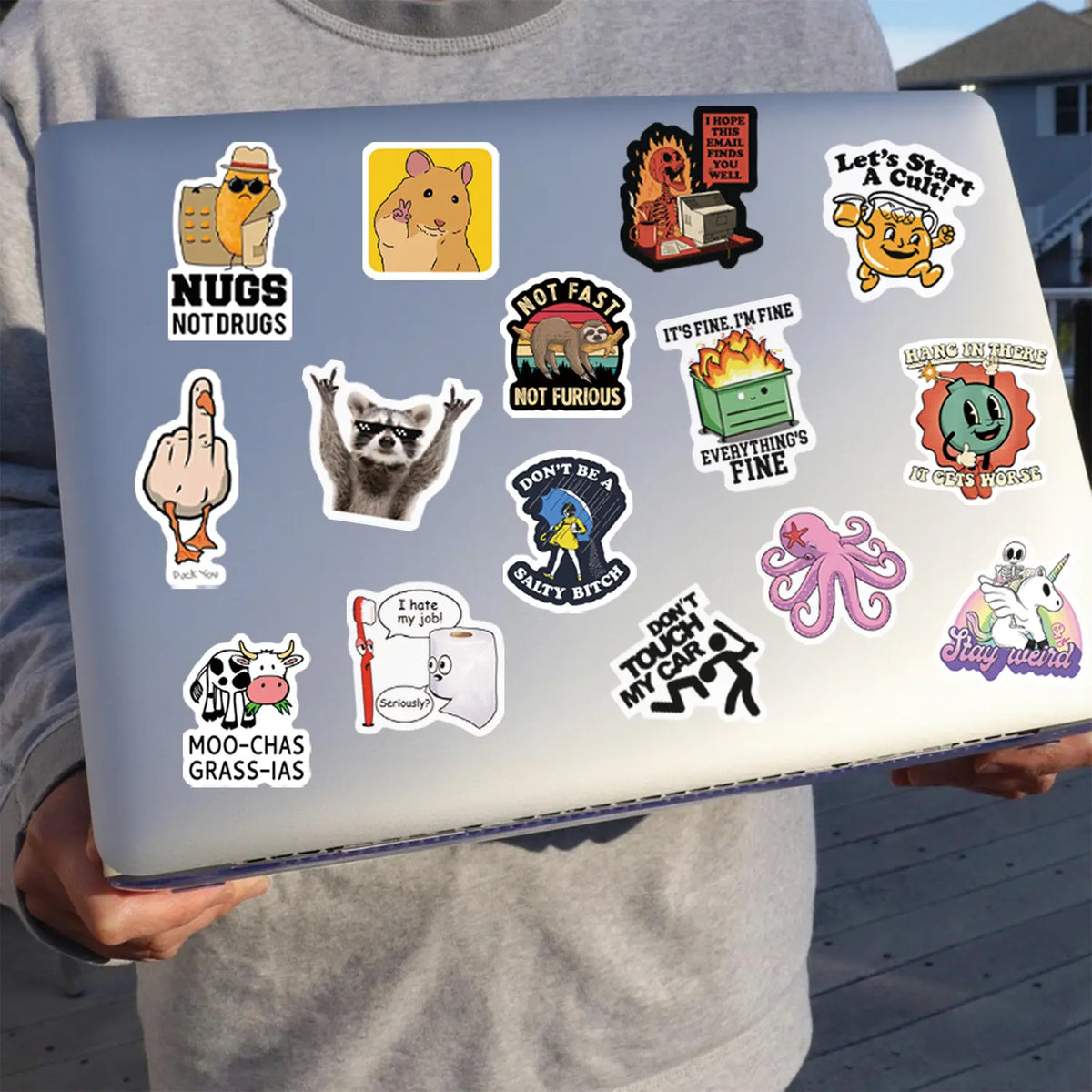 130pcs Funny Stickers for Adults,and 150Pcs blue collar building stickers  Prank Meme (Dirty) Hilarious Sticker Pack for Laptop, Hard Hat, Work, Water Bottles, Computers, Vinyl Waterproof Decals (130)