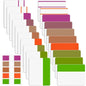 Bright Sticky Index Tabs, 500 Tabs (21 Sets), Office Stationery for Page Marking, Notebooks, Binders, Books