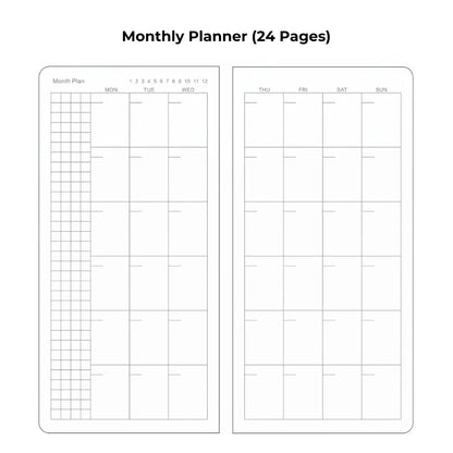 Weeks Planner Notebook – 144 Pages, Hardcover Slim Weekly Planner, Monthly & Weekly Layout, Pocket Planner, 100 GSM Paper