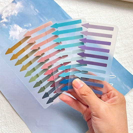 1pc of 200pcs PET ultra-thin arrow-shaped index stickers, translucent colored highlighters, bookmarks