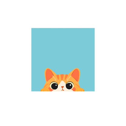 Cat-Themed Sticky Notes Suitable for Office & - Reusable No Residue Memo Pads with Strong Stickiness, Square Cat Paper Notes for Journals, Planners, Desktop Decor, Bookmark Index & Schedules (Cute Tab Markers)