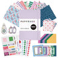 PAPERAGE Junk Journal Notebook & Scrapbooking Kit, Complete Stationery Set with 160-Page Blank Notebook, Sticker Sheets, Washi Tapes, Patterned Papers, Layering Supplies & Tape Roller, All-In-One Beginner Journaling Kit