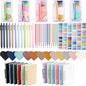 72 count Book Annotation Kit Supplies with Bookmarks Index Tabs Sticky Notes Ballpoint Pen Clear Pull-Ring Bags for Reading Bookish Club Gifts