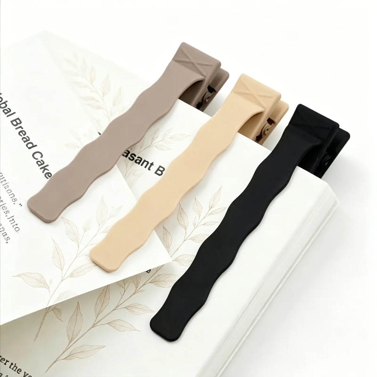 3Pcs Silicone Automatic Bookmarks, Cute Page Holders for Reading, Book Accessories for Women, Men, Kids