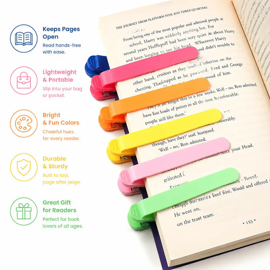 Set of 3 Flexible Silicone Bookmarks with Smooth-Glide Clipping Mechanism – Lightweight, Non-Slip, Page-Safe Reading Aids for Adults, Teens, and Children – Ideal for Novels, Textbooks, Journals, and Gift Sets