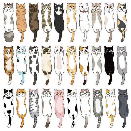 30/60pcs Cute Cat Bookmarks, Creative Cartoon Decorative Desktop Decor, Book Page Dividers, Student Bookmarks